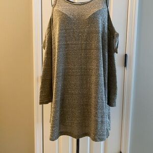 Beige/Brown Cold Shoulder Sweater/Dress